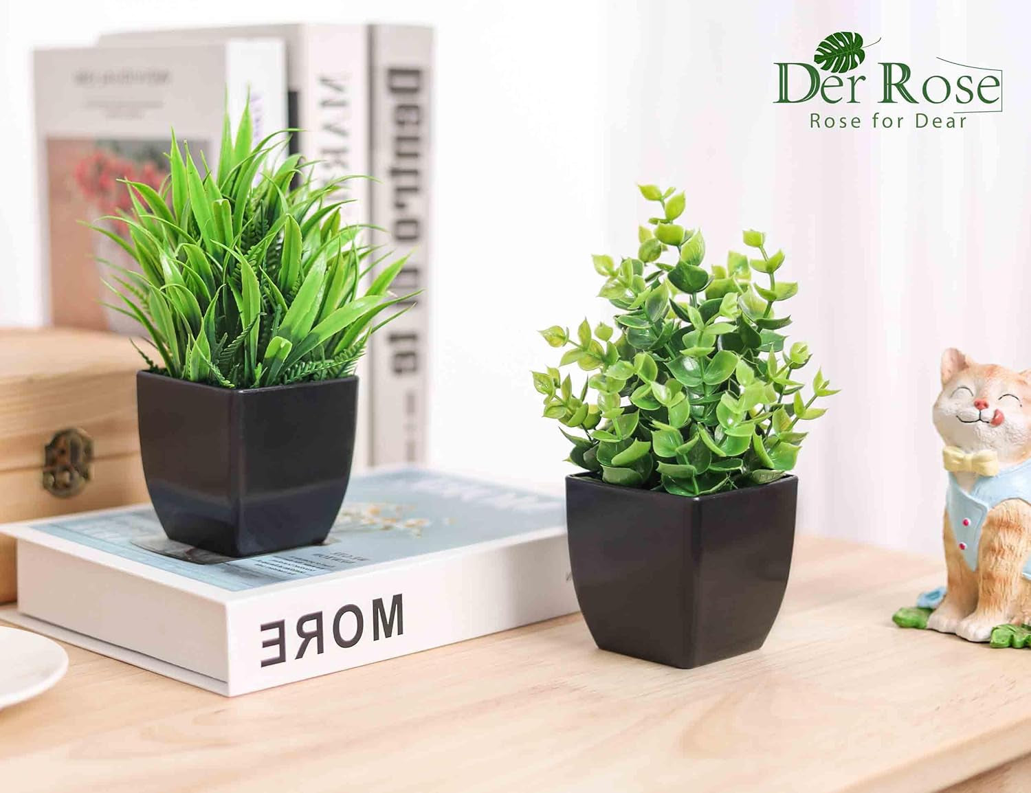 2 Pack Fake Plants Small Artificial Potted Plants Faux Plants Black Bathroom Accessories for Home Office Desk Bathroom Decor Indoor