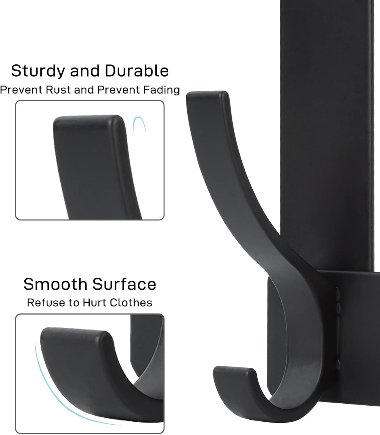 Door Hanger Hook, Coat Hanger for Door over the Door Hooks with 12 Coat Hooks for Hanging Clothes, Coats, Towels and Hat