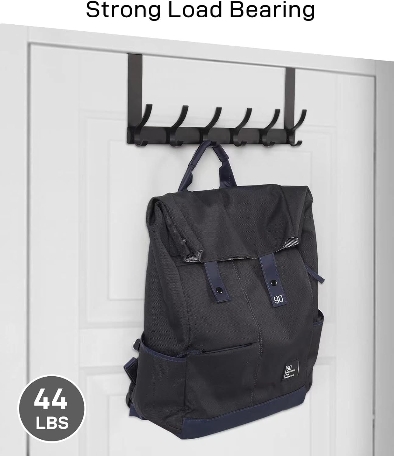 Door Hanger Hook, Coat Hanger for Door over the Door Hooks with 12 Coat Hooks for Hanging Clothes, Coats, Towels and Hat