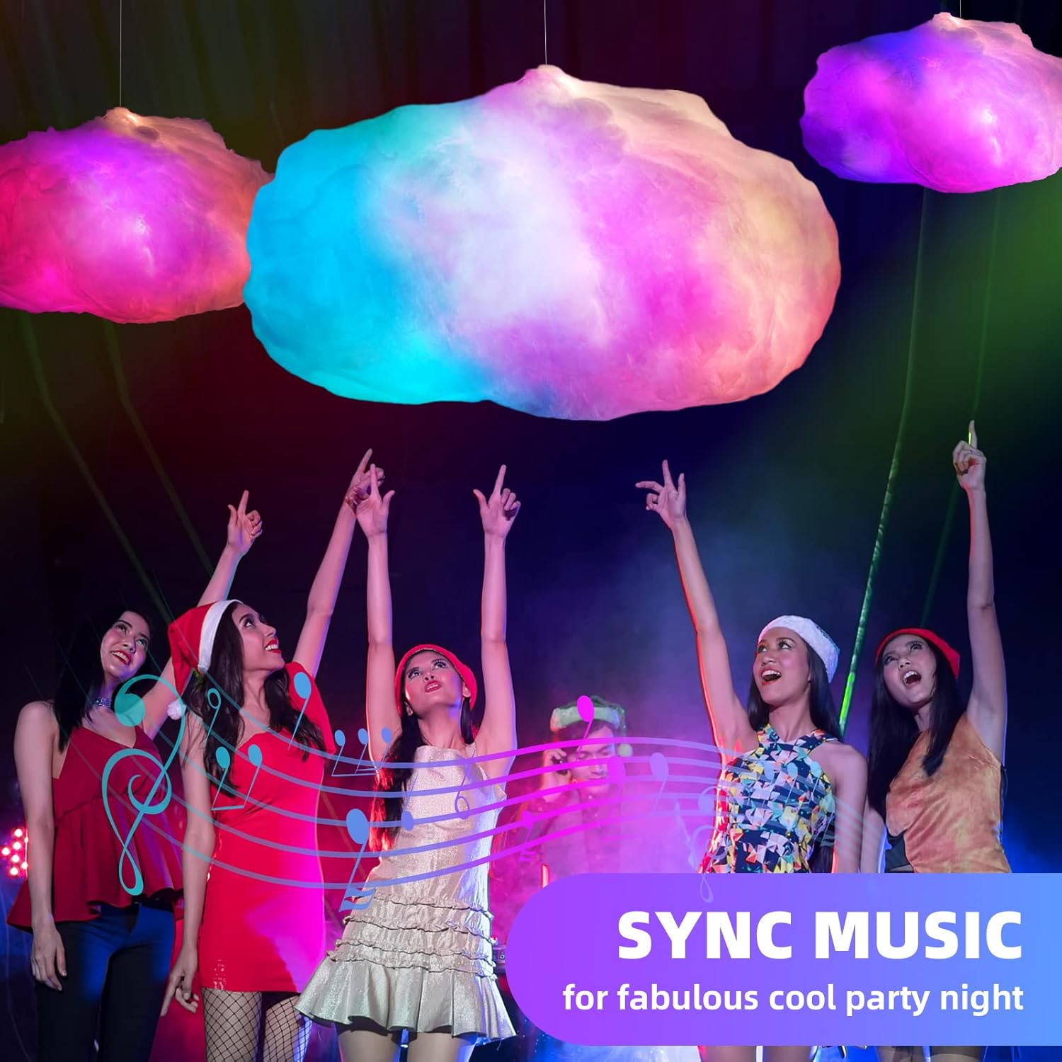 RGB Cloud Led Lights with 2.4G Remote and Bluetooth APP Changing Color into Rainbow Cloud, Lightning Cloud,Etc. Cool Cloud LED Lights for Wall Room Home Bedroom Decor (1, 50CM)