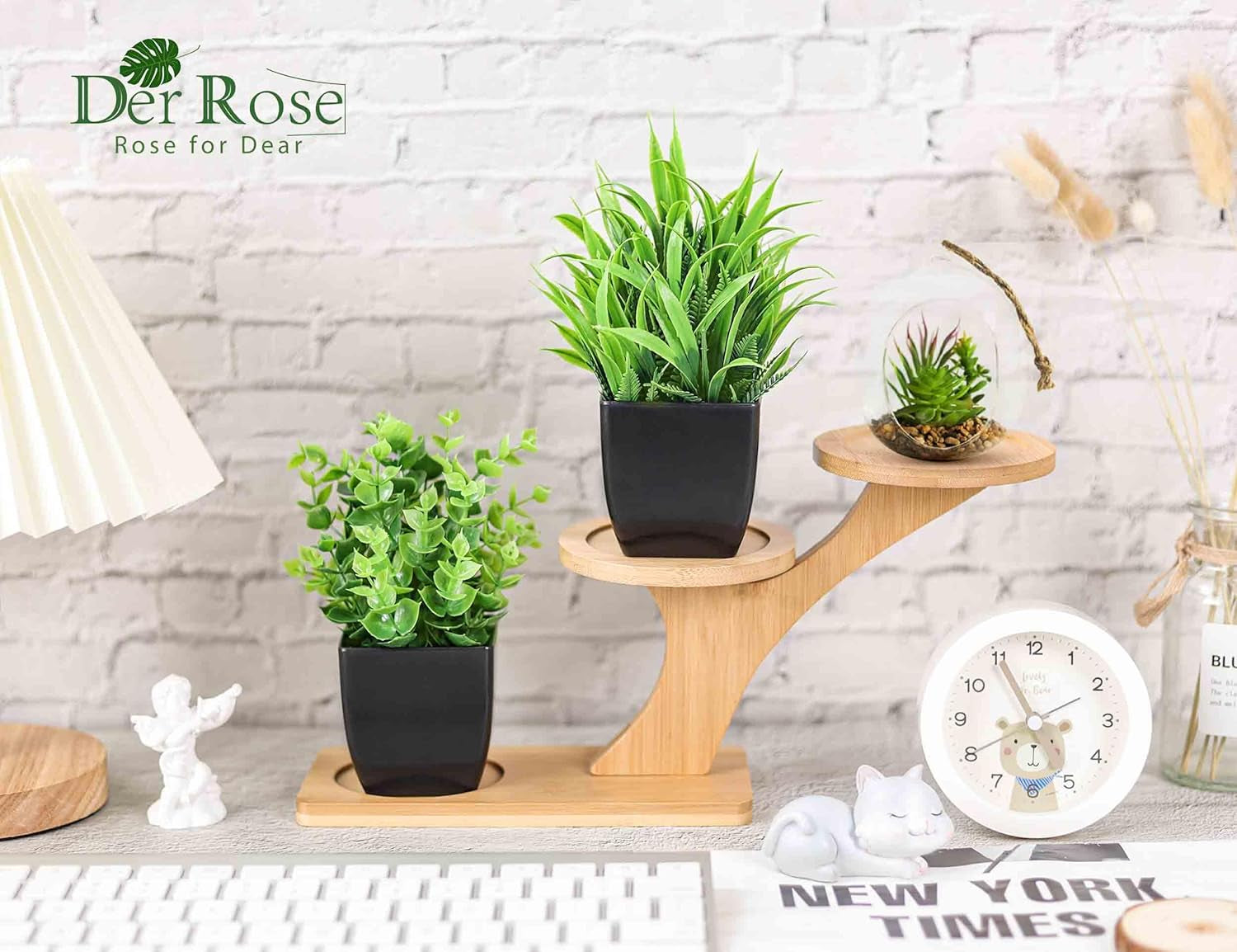 2 Pack Fake Plants Small Artificial Potted Plants Faux Plants Black Bathroom Accessories for Home Office Desk Bathroom Decor Indoor